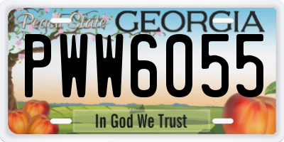 GA license plate PWW6055