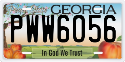 GA license plate PWW6056