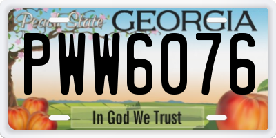 GA license plate PWW6076