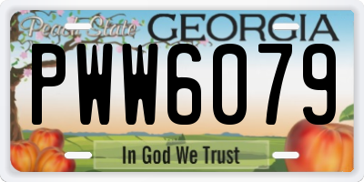 GA license plate PWW6079