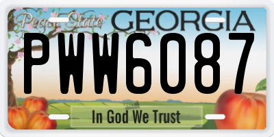 GA license plate PWW6087