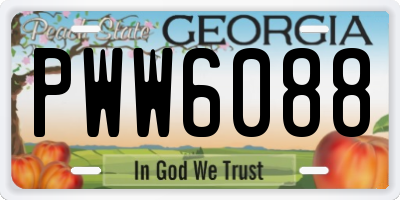 GA license plate PWW6088