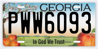 GA license plate PWW6093