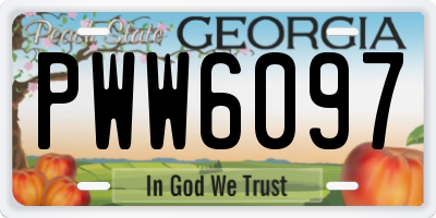 GA license plate PWW6097