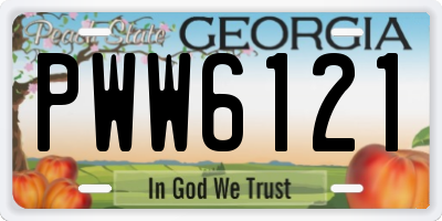 GA license plate PWW6121