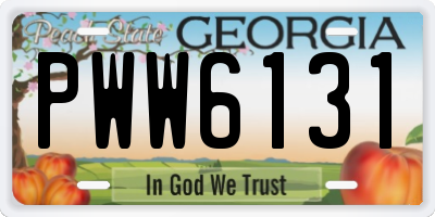GA license plate PWW6131