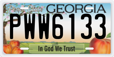 GA license plate PWW6133
