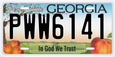 GA license plate PWW6141