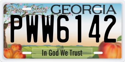 GA license plate PWW6142