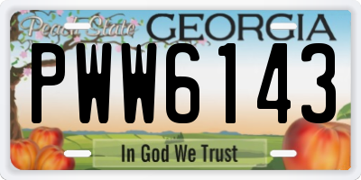 GA license plate PWW6143