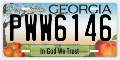 GA license plate PWW6146
