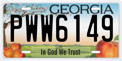 GA license plate PWW6149