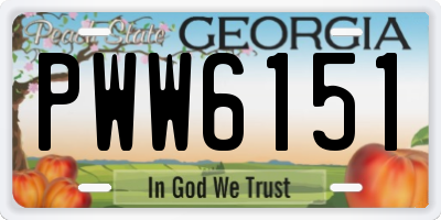 GA license plate PWW6151