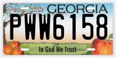 GA license plate PWW6158