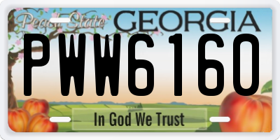 GA license plate PWW6160