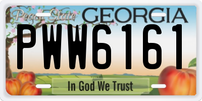 GA license plate PWW6161