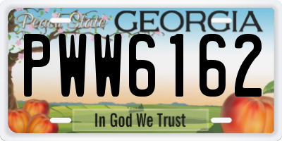 GA license plate PWW6162