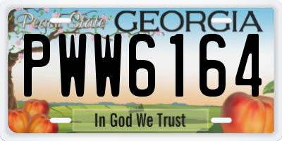 GA license plate PWW6164