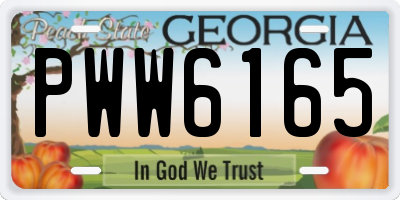 GA license plate PWW6165