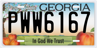 GA license plate PWW6167