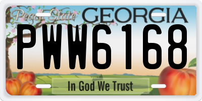 GA license plate PWW6168