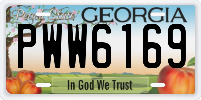 GA license plate PWW6169