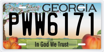 GA license plate PWW6171