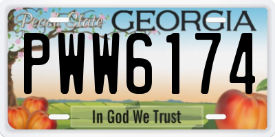 GA license plate PWW6174