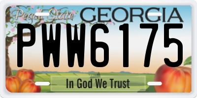 GA license plate PWW6175
