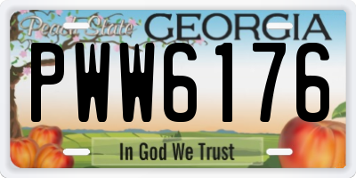 GA license plate PWW6176