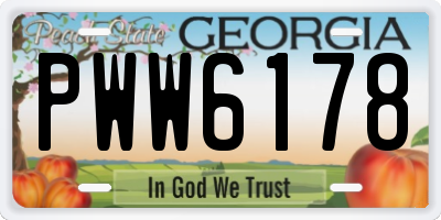 GA license plate PWW6178