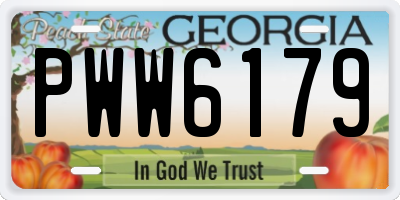 GA license plate PWW6179