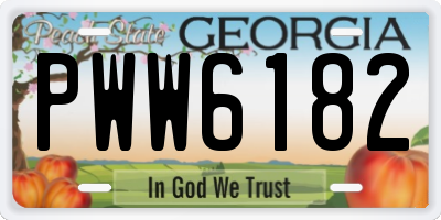 GA license plate PWW6182