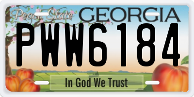 GA license plate PWW6184