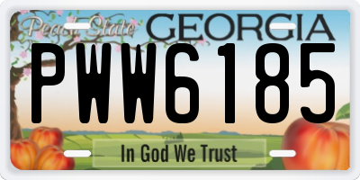 GA license plate PWW6185