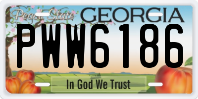 GA license plate PWW6186