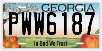 GA license plate PWW6187