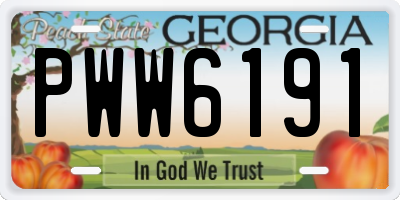 GA license plate PWW6191