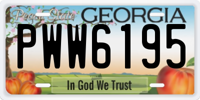 GA license plate PWW6195