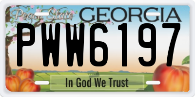 GA license plate PWW6197
