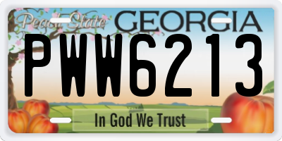 GA license plate PWW6213