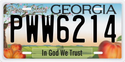 GA license plate PWW6214
