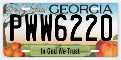 GA license plate PWW6220