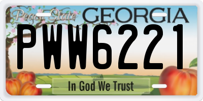 GA license plate PWW6221