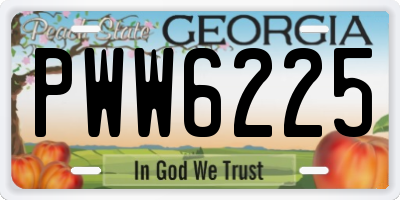GA license plate PWW6225