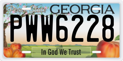 GA license plate PWW6228