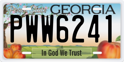 GA license plate PWW6241