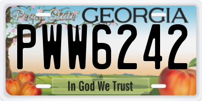 GA license plate PWW6242