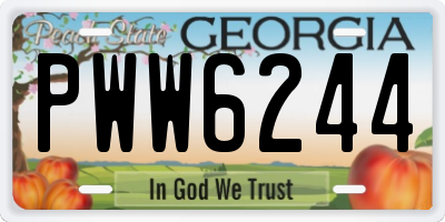 GA license plate PWW6244