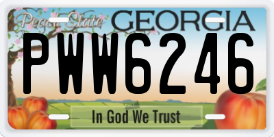GA license plate PWW6246